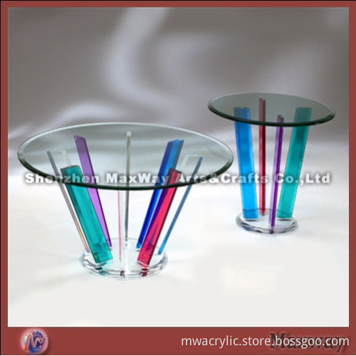 Colorized acrylic furniture small seat/stool and table